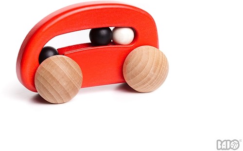 Aufziehauto Holzauto Auto Holzspielzeug mit Perlen in rot