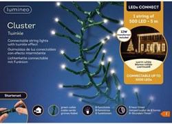 Lumineo Cluster-Lichterkette LED Starterset warmweiß 5 Meter Außenbereich