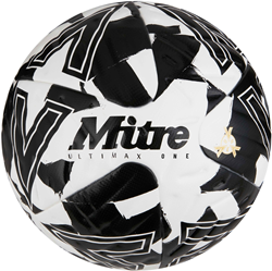 Mitre Fußball Ultimax One - weiß/schwarz - Größe 4 - langlebiger Spielball