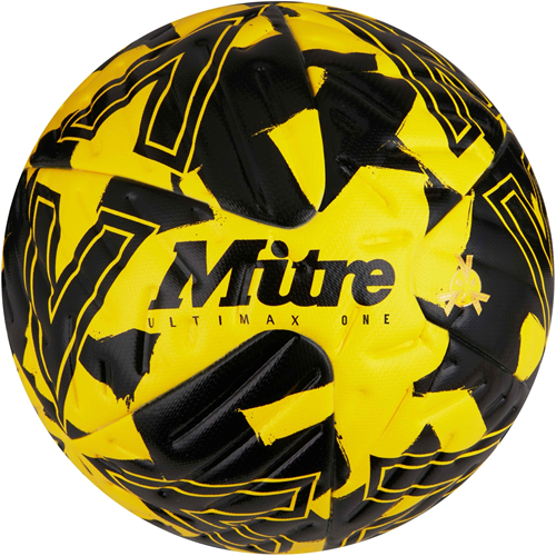 Mitre Ultimax One Football - Yellow/black/Black - 5
