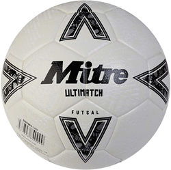 Mitre Futsal Fußball Ultimatch weiß schwarz silber Größe 4 Indoor