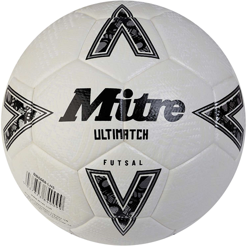 Mitre Futsal Fußball Ultimatch weiß schwarz silber Größe 4 Indoor