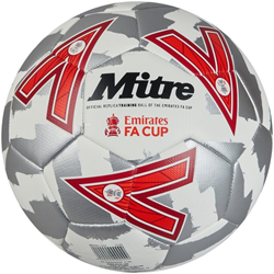 Mitre Fußball FA Cup 24-25 weiß-silber-rot Größe 4 Trainingsball