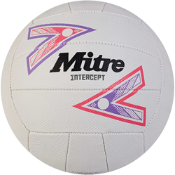Mitre Netball Intercept weiß-lila-rosa Größe 4 langlebig Grip