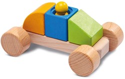 nic Holz-Rennwagen Ziehspielzeug für Kinder - buntes Spielzeug