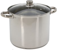 Excellent Houseware Kochtopf Edelstahl mit Deckel 9 Liter Silber Topf