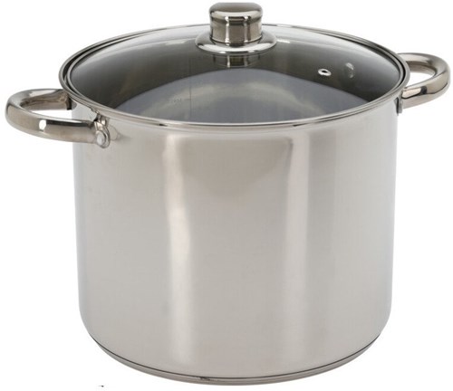 Excellent Houseware Kochtopf Edelstahl mit Deckel 9 Liter Silber Topf