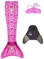 Kuaki Meerjungfrauenschwanz Princess Set rosa Größe S für Kinder