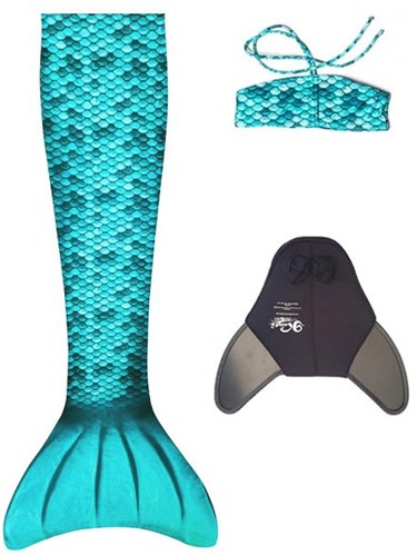 Kuaki Meerjungfrauenschwanz Spielzeug Set türkis XS - Schwimmschwanz