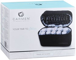 Carmen Lockenwickler Reise 10 Rollen Dual Voltage Schwarz Weiß Haarstyling