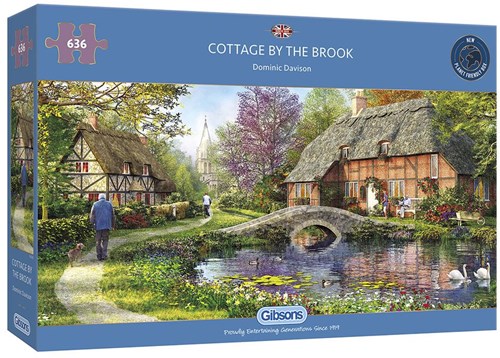 Gibsons Puzzle Cottage by the Brook 636 Teile Panorama Karton