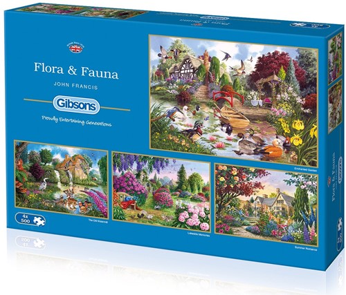 Gibsons Puzzle Flora & Fauna - 4 x 500 Teile-3