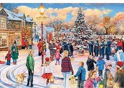 Gibsons Puzzle Village Celebrations - 4 x 500 Teile Jigsaw Puzzle