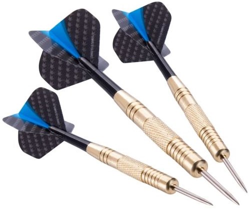 Longfield Games Dartset Steeltip Brass 22 Gramm im Etui Blau-3