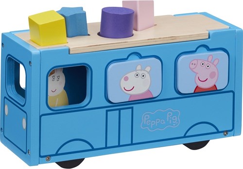 Peppa Pig Holz Schulbus Formensortierer Spielzeugbus Lernspielzeug-2