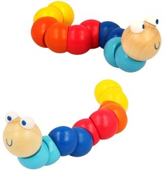 Keycraft Holzspielzeug Wurm - bunte Motoriktrainer 17cm