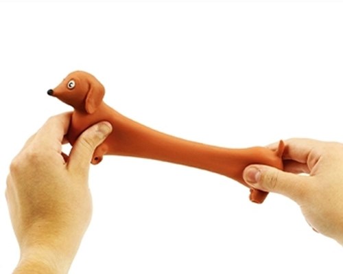 Keycraft Stretchy Dackel - Dehnbarer Spielzeughund 12 cm 3+-2