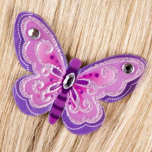 Harlekijn Haaraccessoire Schmetterling für Kinder - bunte Haarspange 3+