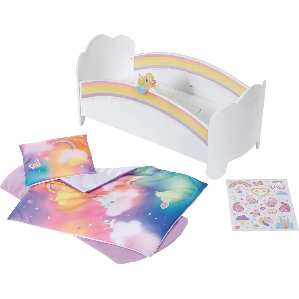 BABY born Puppenbett Regenbogen mit Licht und Schlaflied - mehrfarbig