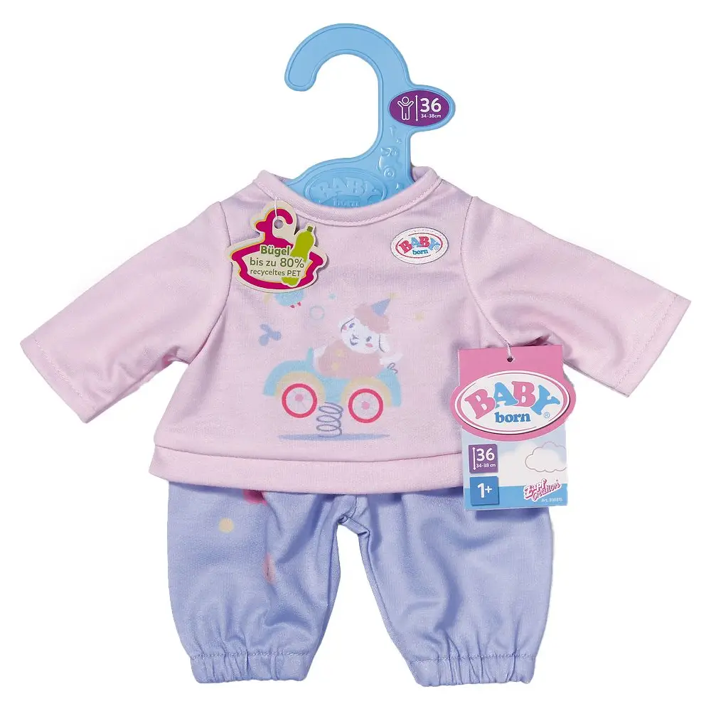 BABY born Jogginganzug Puppenkleidung rosa und lila 36 cm sportlich