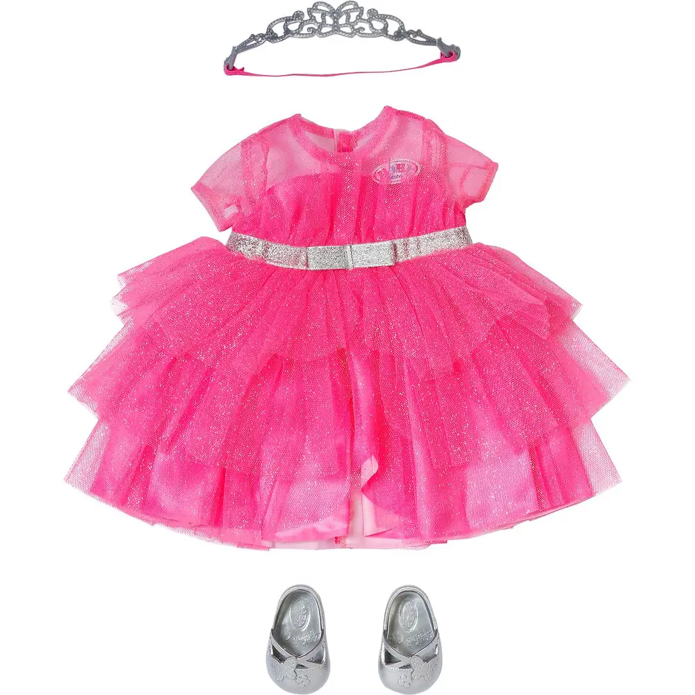BABY born Prinzessinnen-Outfit Puppenkleid rosa Tiara 43cm Zubehör