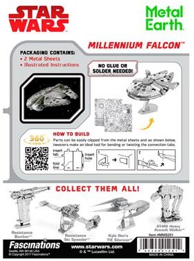 Eureka Bausatz Star Wars Millennium Falcon Metall Modell-3