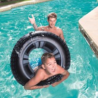 Bestway Schwimmring Mud Master - großer aufblasbarer Schwimmreifen 91 cm blau-3