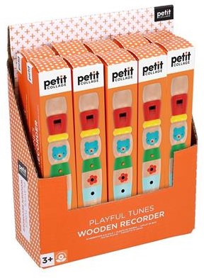Petit Collage Holzblockflöte Musikinstrument für Kinder bunt