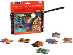Petit Collage Tweezijdige Puzzel On The Go - Superhelden
