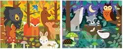 Petit Collage Tweezijdige Puzzel On The Go - Bos