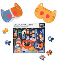 Petit Collage Puzzle Katzen - Decoder Puzzle Catventures 100 Teile