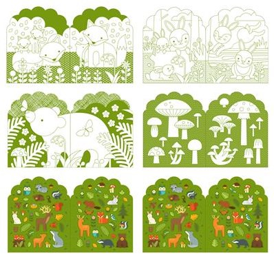 Petit Collage Malbuch Wald mit Stickern - FSC Papier - 100 Sticker-3