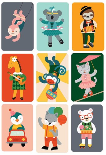 Petit Collage Kartenspiel - Silly Monkey Reisespiel für Kinder