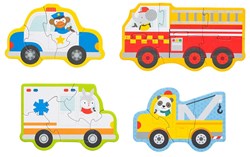 Petit Collage Formenpuzzle Rettungswagen Karton Kleinkind Spielzeug