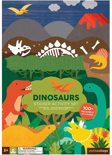 Petit Collage Sticker Set Dinosaurier - wiederverwendbare Sticker Aktivität