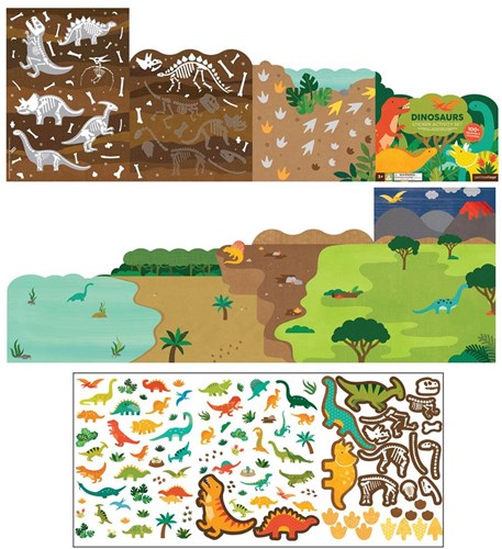 Petit Collage Sticker Set Dinosaurier - wiederverwendbare Sticker Aktivität-2