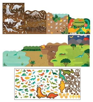 Petit Collage Sticker Set Dinosaurier - wiederverwendbare Sticker Aktivität-3