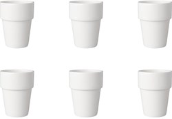 Mammoet Porzellan Milchbecher Set - 6 Stück - Weiß - 19 cl - Hitzebeständig