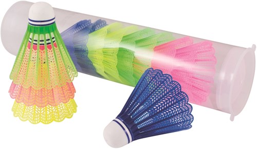 Spordas Badminton Federbälle - 12er Set Neon Shuttlecocks für Kinder