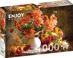 Enjoy Puzzle Blumenpuzzle 1000 Teile orange Dahlien Erwachsene