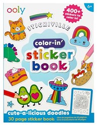 Ooly Malbuch Stickerbuch Cute-A-Licious Doodles kreatives Basteln