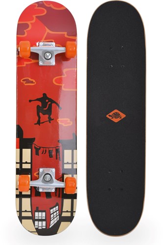 Schildkröt Skateboard 31 Zoll Kicker rot - Anfänger Skateboard Funwheels