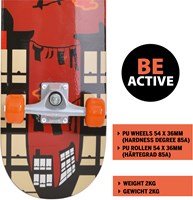 Schildkröt Skateboard 31 Zoll Kicker rot - Anfänger Skateboard Funwheels-3