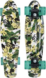 Schildkröt Skateboard Retro Camouflage mit LED Rollen 56cm