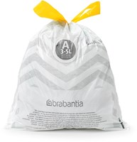Brabantia Müllbeutel PerfectFit A 3L weiß - 20 Stück mit Zugband-2