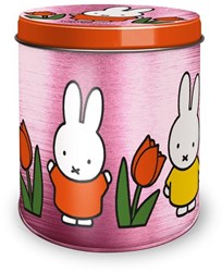 Bewaarblik Nijntje tulpen roze 10x11,5cm