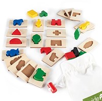 Guidecraft Lernspiel 3D Feel & Find - bunte Holzpuzzle für Kinder