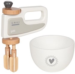 Goki Houten Handmixer met Kom, 2ldg.
