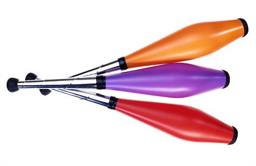 Eureka Jonglierkeulen Set - 3 Stück - 52 cm - Zirkus Spielzeug