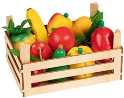 Goki Holzspielzeug Obst und Gemüse Kiste - pädagogisches Rollenspiel